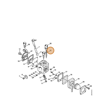 STIHL part 4229-122-6702 — IPL diagram snippet (6x zoom, amber highlight)