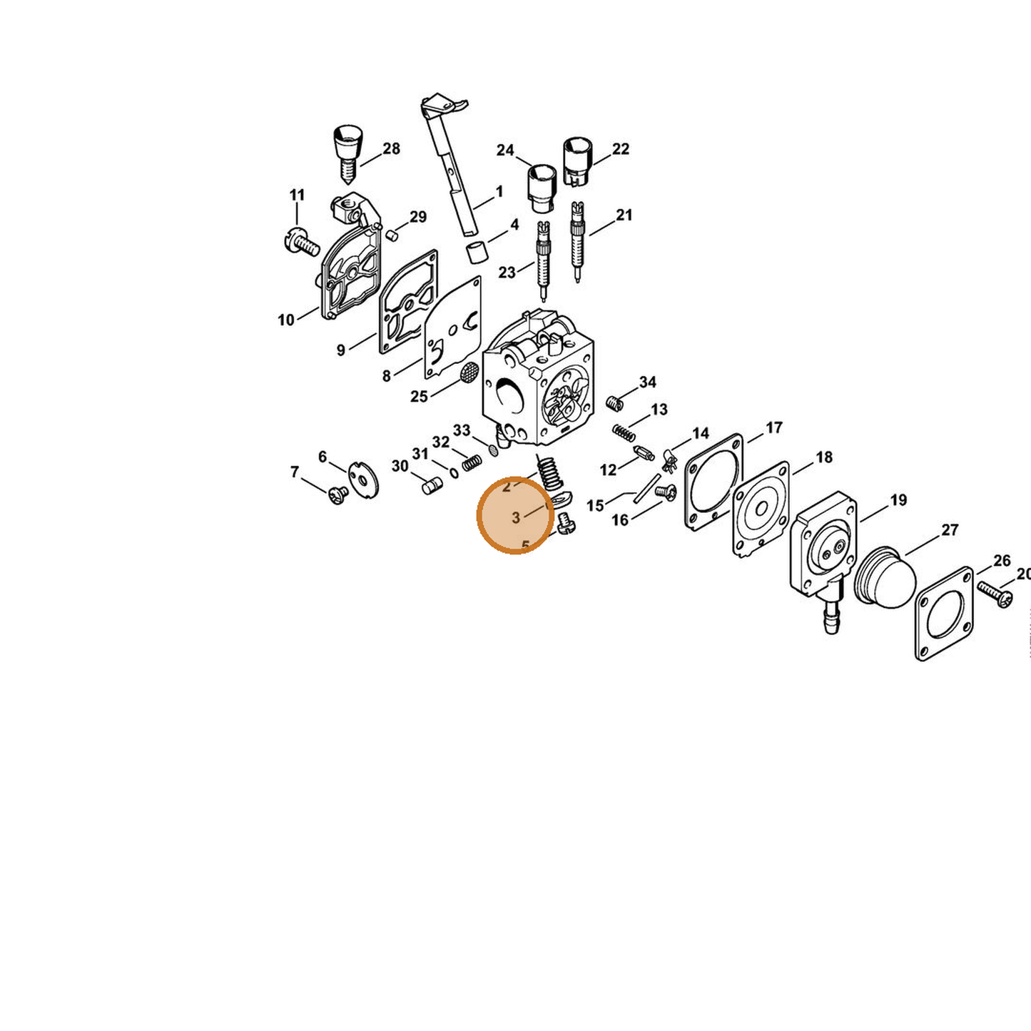 STIHL part 4229-123-7300 — IPL diagram snippet (6x zoom, amber highlight)