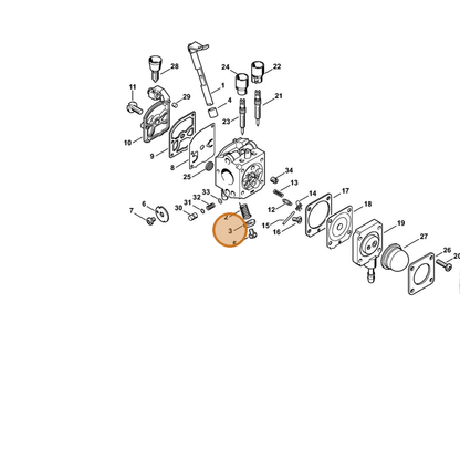 STIHL part 4229-123-7300 — IPL diagram snippet (6x zoom, amber highlight)