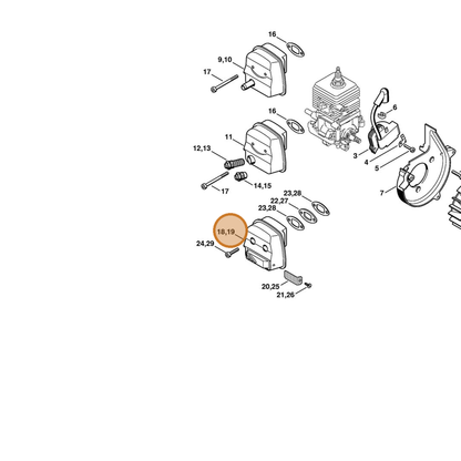 STIHL part 4229-140-0604 — IPL diagram snippet (6x zoom, amber highlight)