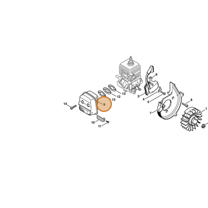 STIHL part 4229-140-0609 — IPL diagram snippet (6x zoom, amber highlight)