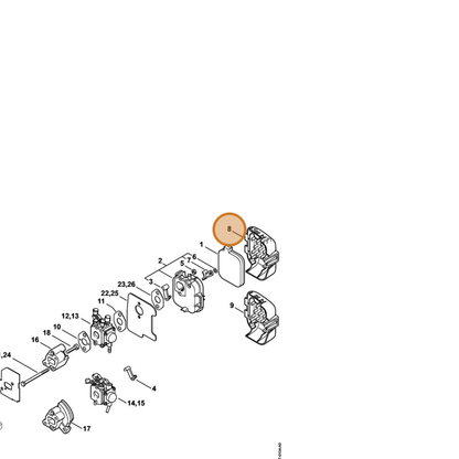 STIHL part 4229-141-0501 — IPL diagram snippet (6x zoom, amber highlight)