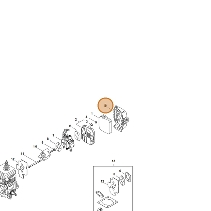 STIHL part 4229-141-0502 — IPL diagram snippet (6x zoom, amber highlight)