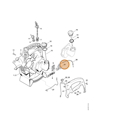 STIHL part 4229-182-1005 — IPL diagram snippet (6x zoom, amber highlight)