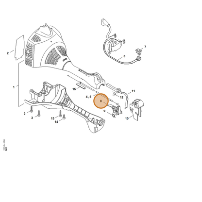 STIHL part 4229-430-0203 — IPL diagram snippet (6x zoom, amber highlight)