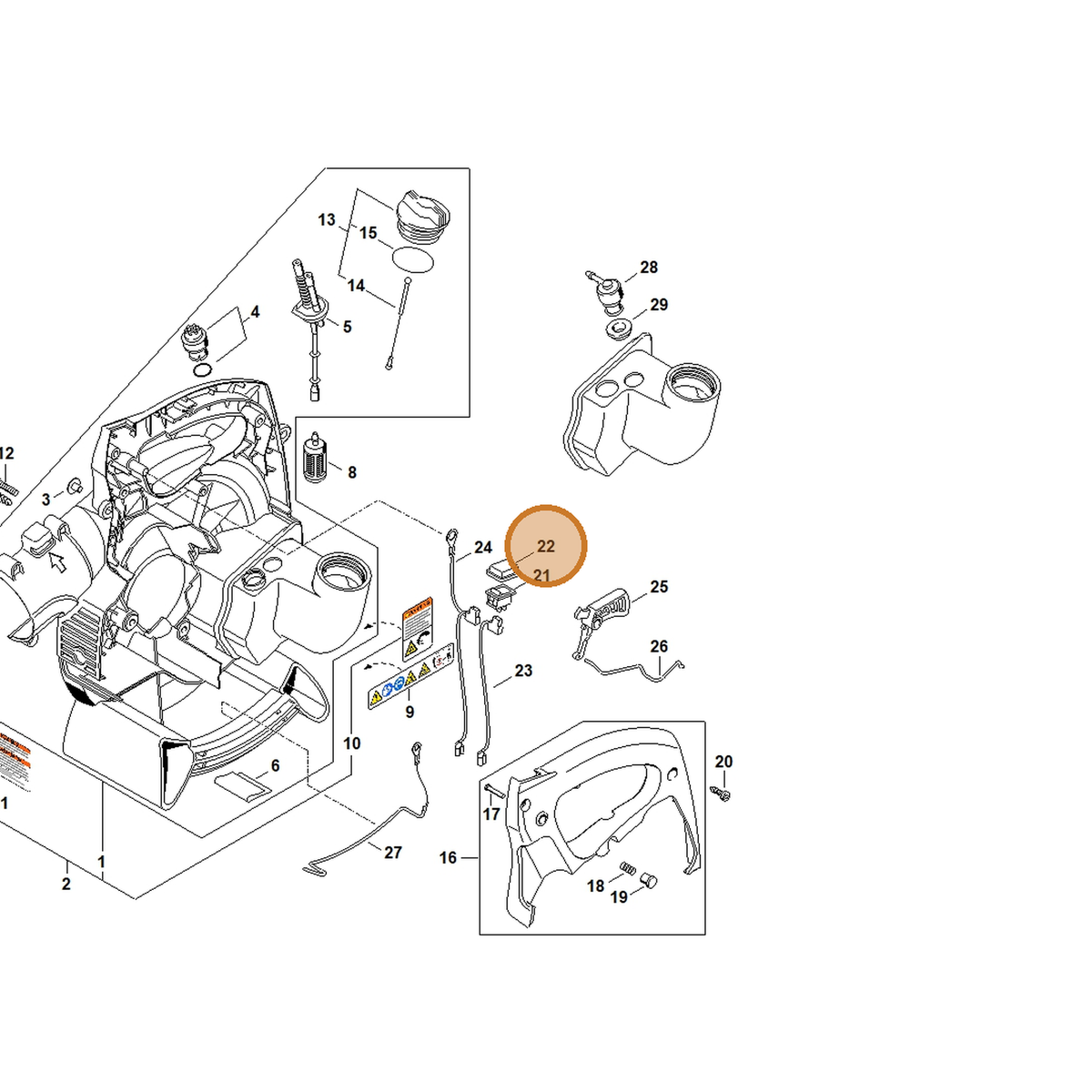STIHL part 4229-435-1700 — IPL diagram snippet (6x zoom, amber highlight)