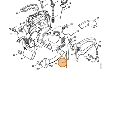 STIHL part 4229-440-2200 — IPL diagram snippet (6x zoom, amber highlight)
