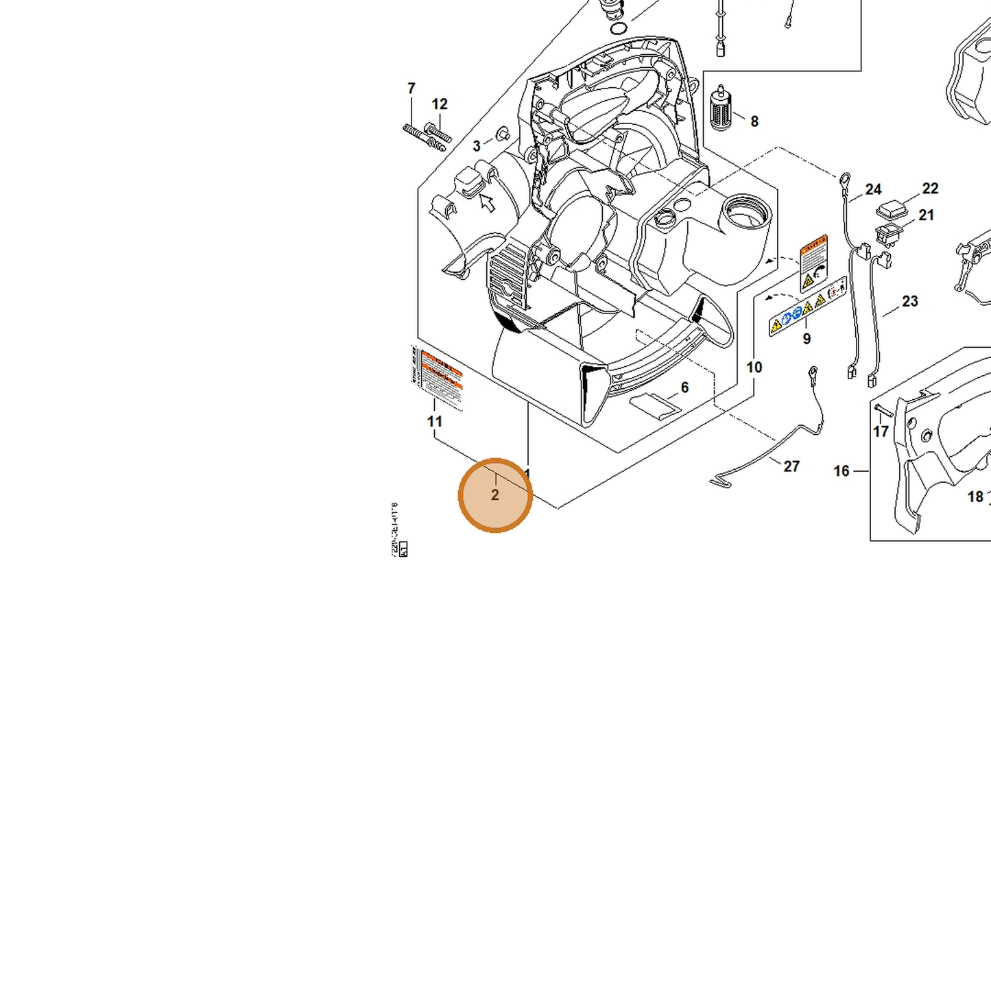 STIHL part 4229-700-4133 — IPL diagram snippet (6x zoom, amber highlight)