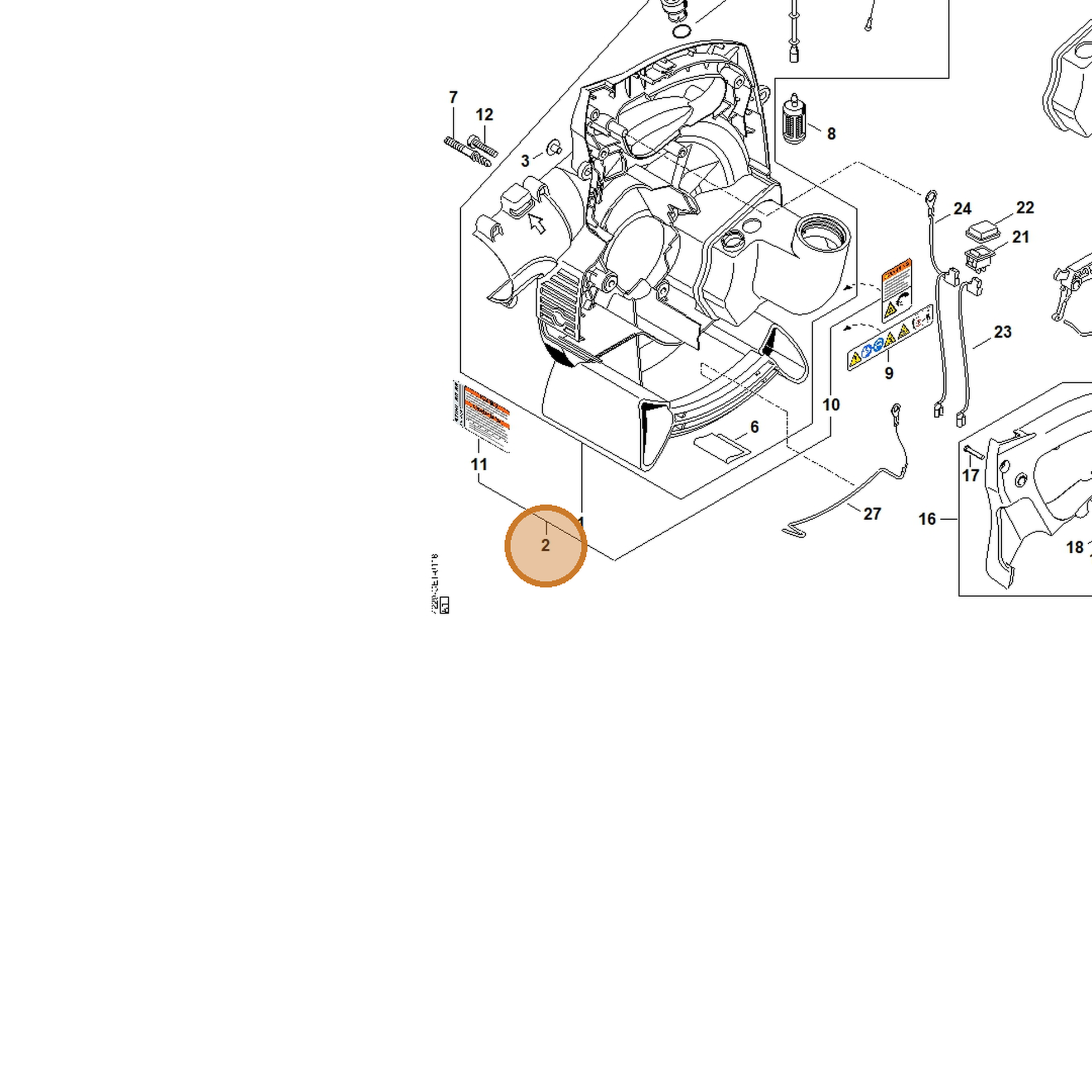 STIHL part 4229-700-4133 — IPL diagram snippet (6x zoom, amber highlight)