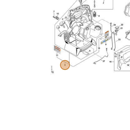 STIHL part 4229-700-4133 — IPL diagram snippet (6x zoom, amber highlight)