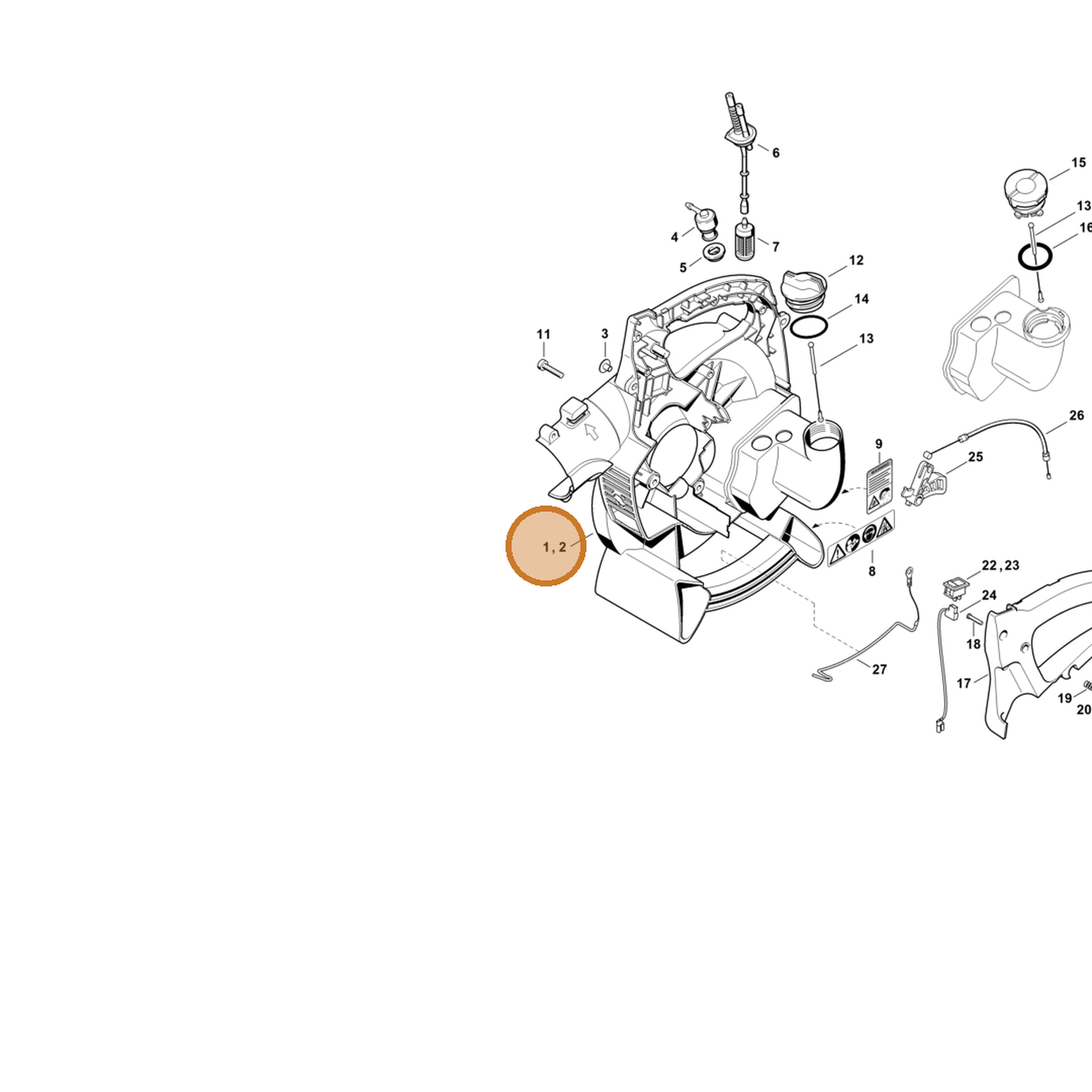 STIHL part 4229-700-4153 — IPL diagram snippet (6x zoom, amber highlight)