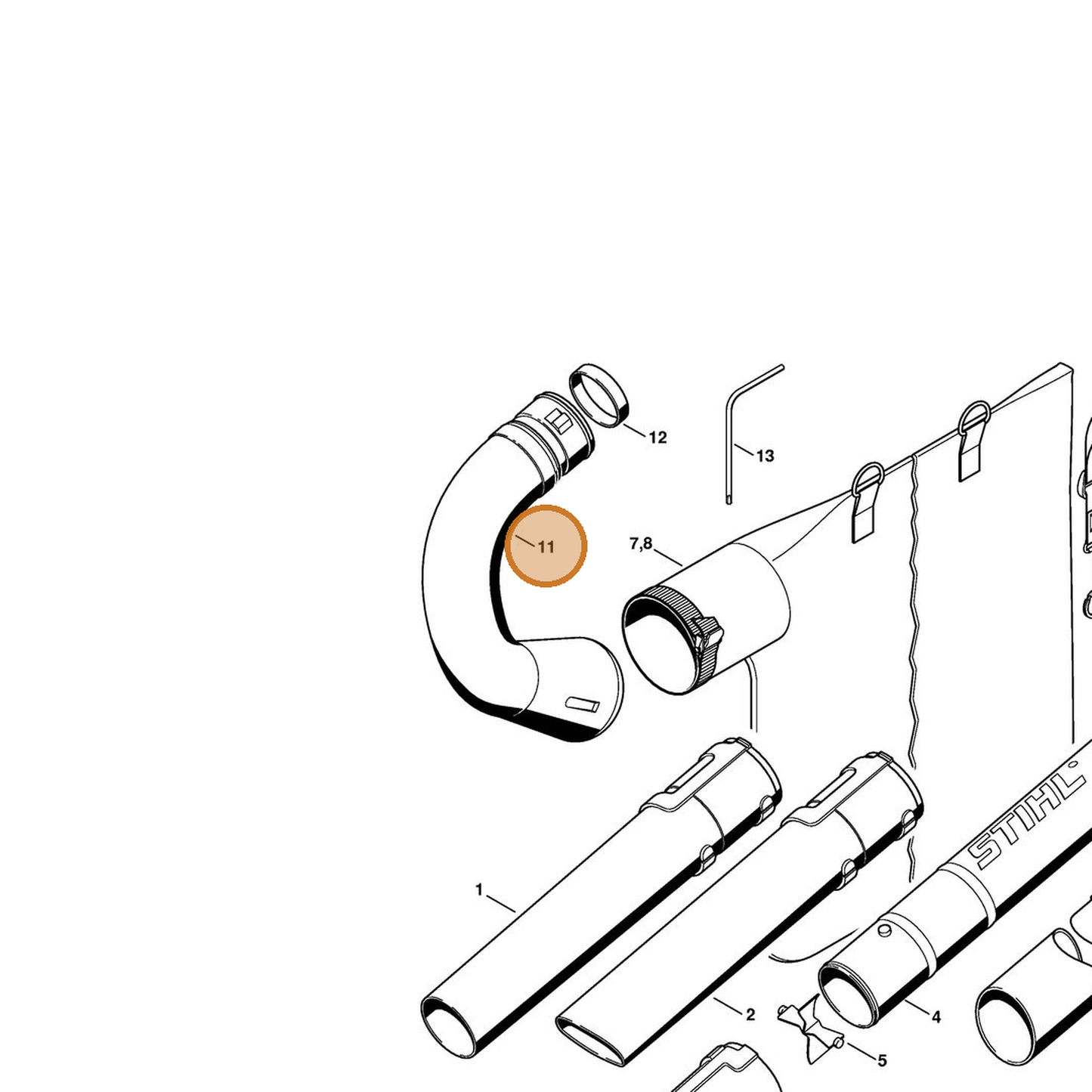STIHL part 4229-700-6900 — IPL diagram snippet (6x zoom, amber highlight)