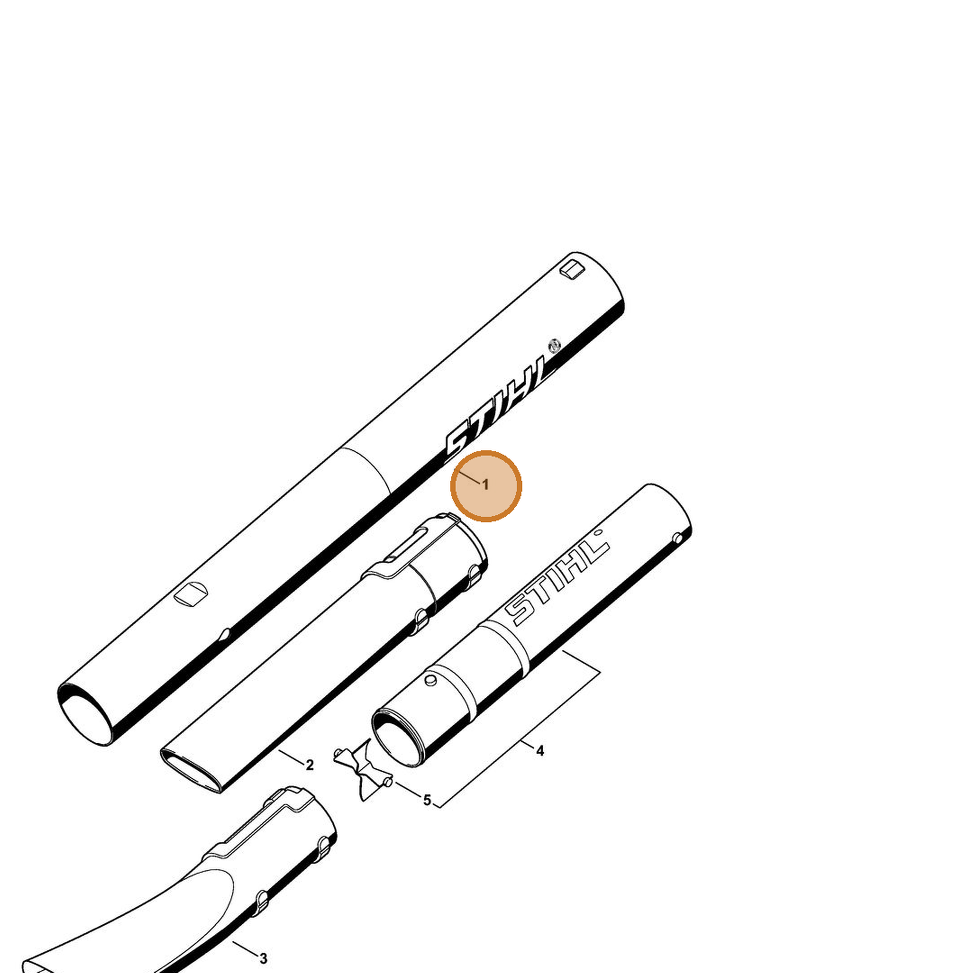 STIHL part 4229-701-5400 — IPL diagram snippet (6x zoom, amber highlight)