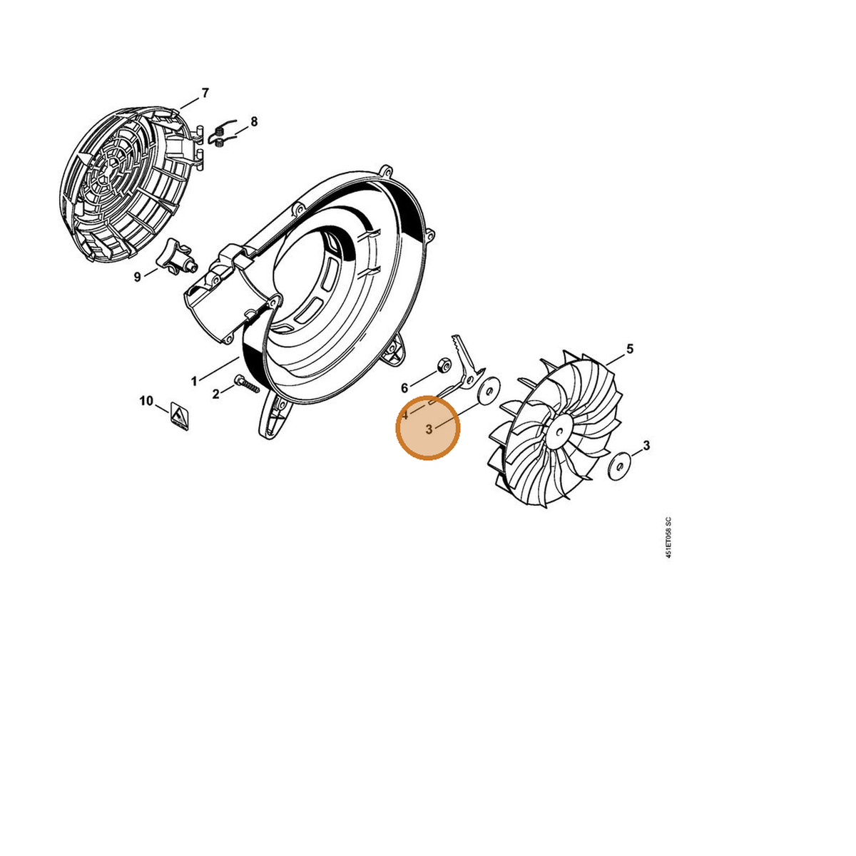 STIHL part 4229-704-7900 — IPL diagram snippet (6x zoom, amber highlight)