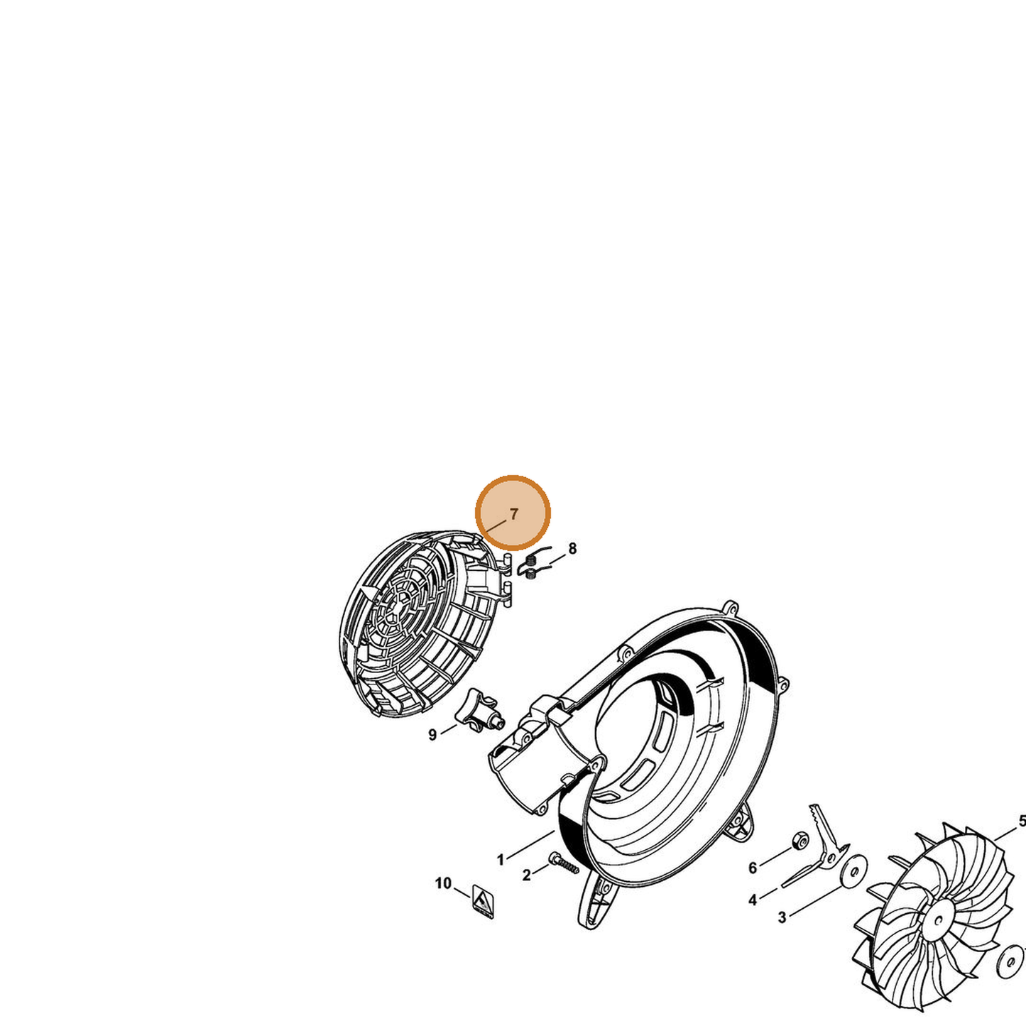 STIHL part 4229-706-8000 — IPL diagram snippet (6x zoom, amber highlight)