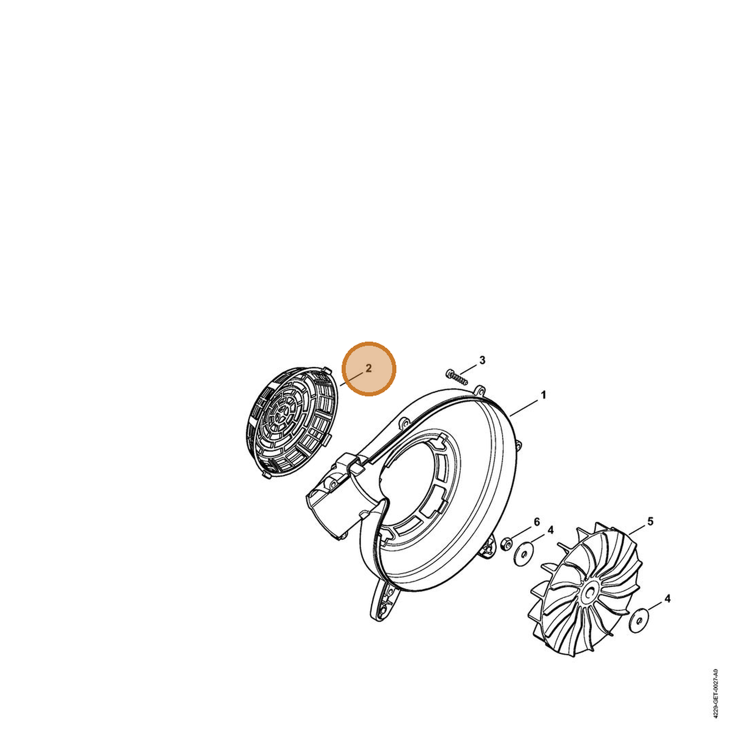 STIHL part 4229-706-8002 — IPL diagram snippet (6x zoom, amber highlight)
