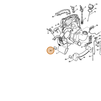 STIHL part 4229-706-8500 — IPL diagram snippet (6x zoom, amber highlight)
