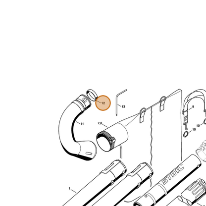 STIHL part 4229-708-6100 — IPL diagram snippet (6x zoom, amber highlight)