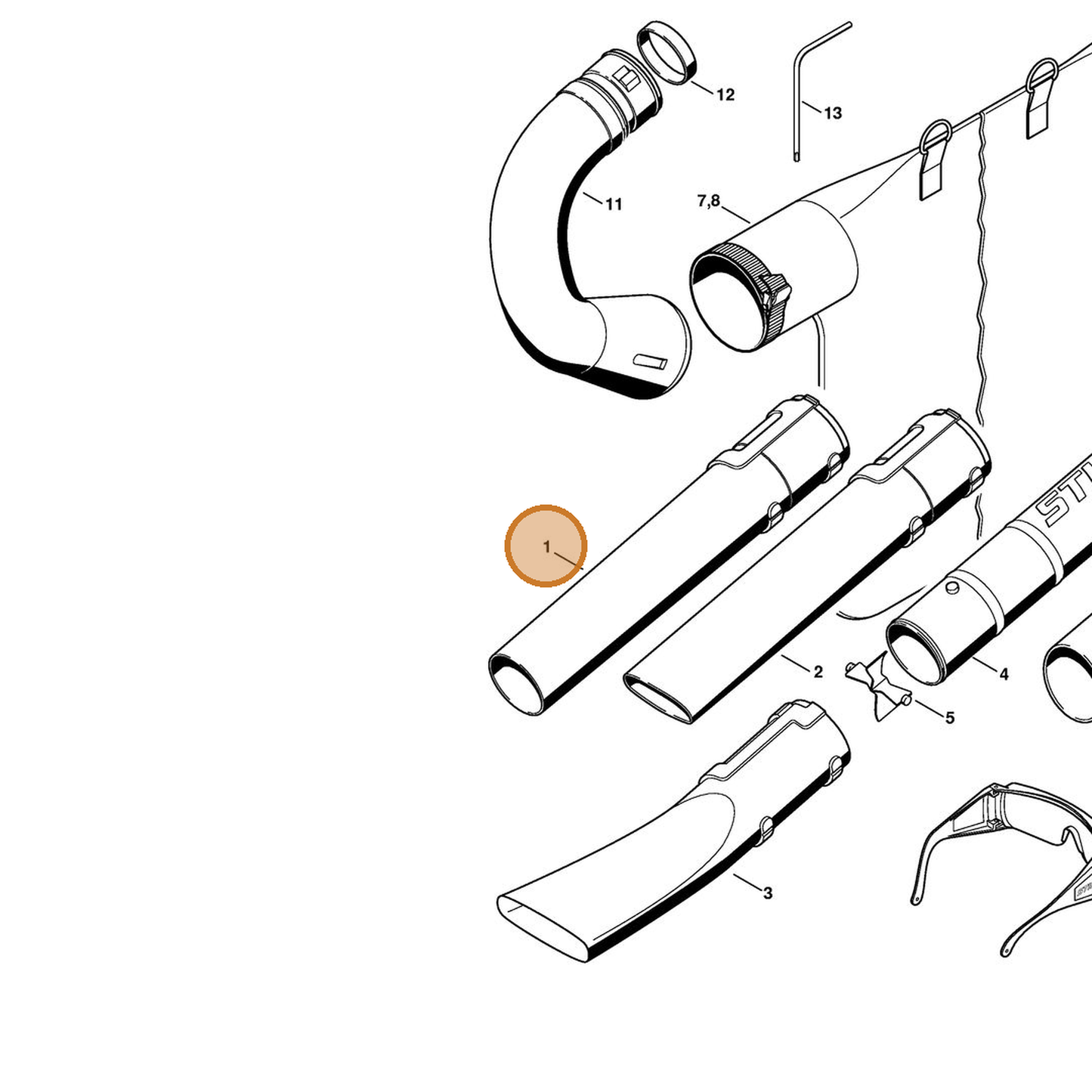 STIHL part 4229-708-6300 — IPL diagram snippet (6x zoom, amber highlight)