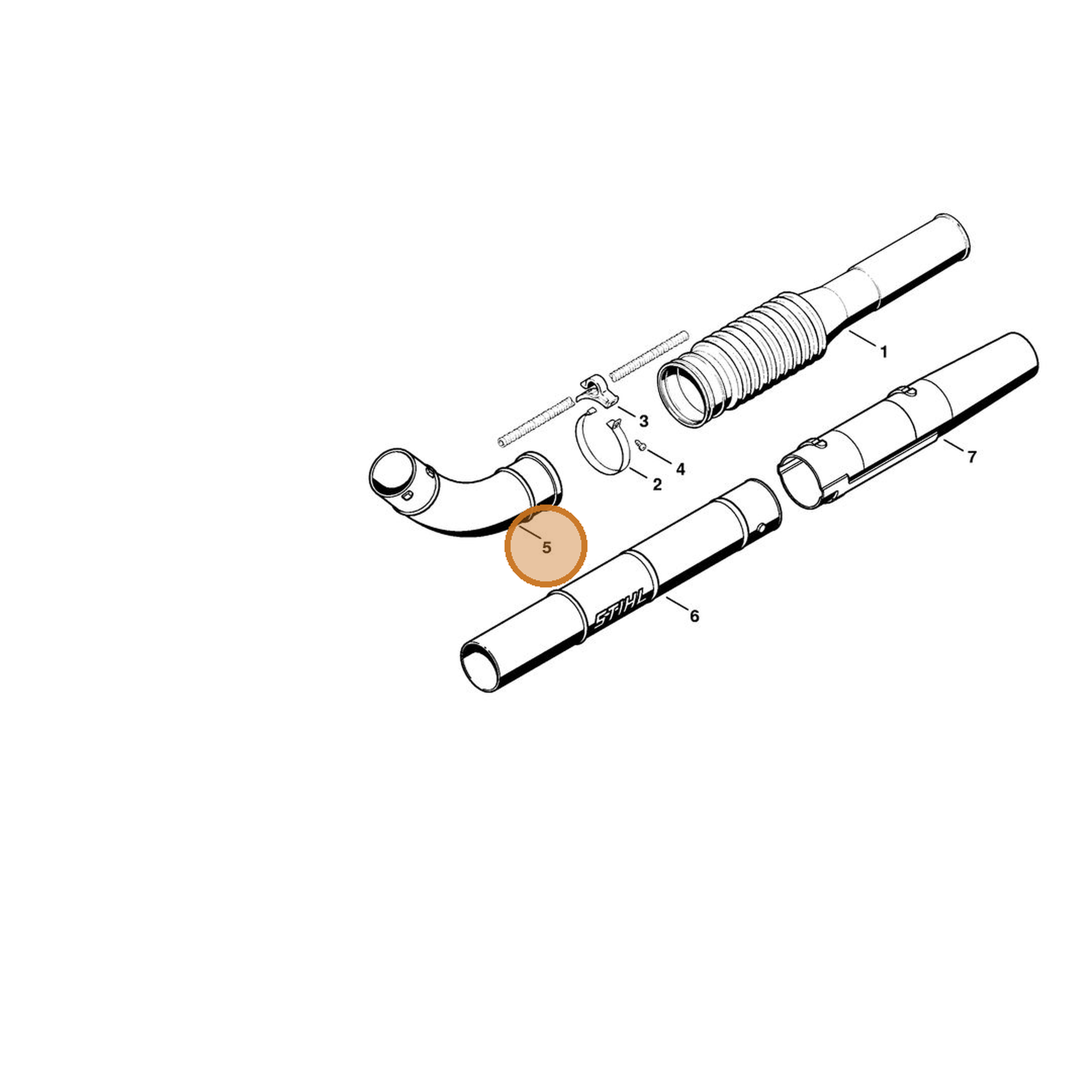 STIHL part 4229-708-6901 — IPL diagram snippet (6x zoom, amber highlight)