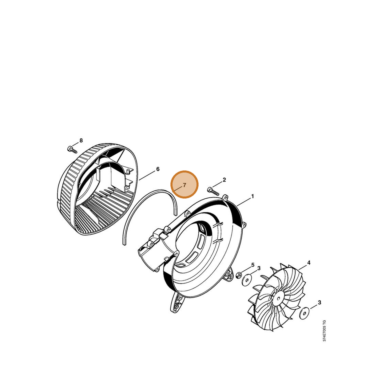 STIHL part 4229-709-0400 — IPL diagram snippet (6x zoom, amber highlight)