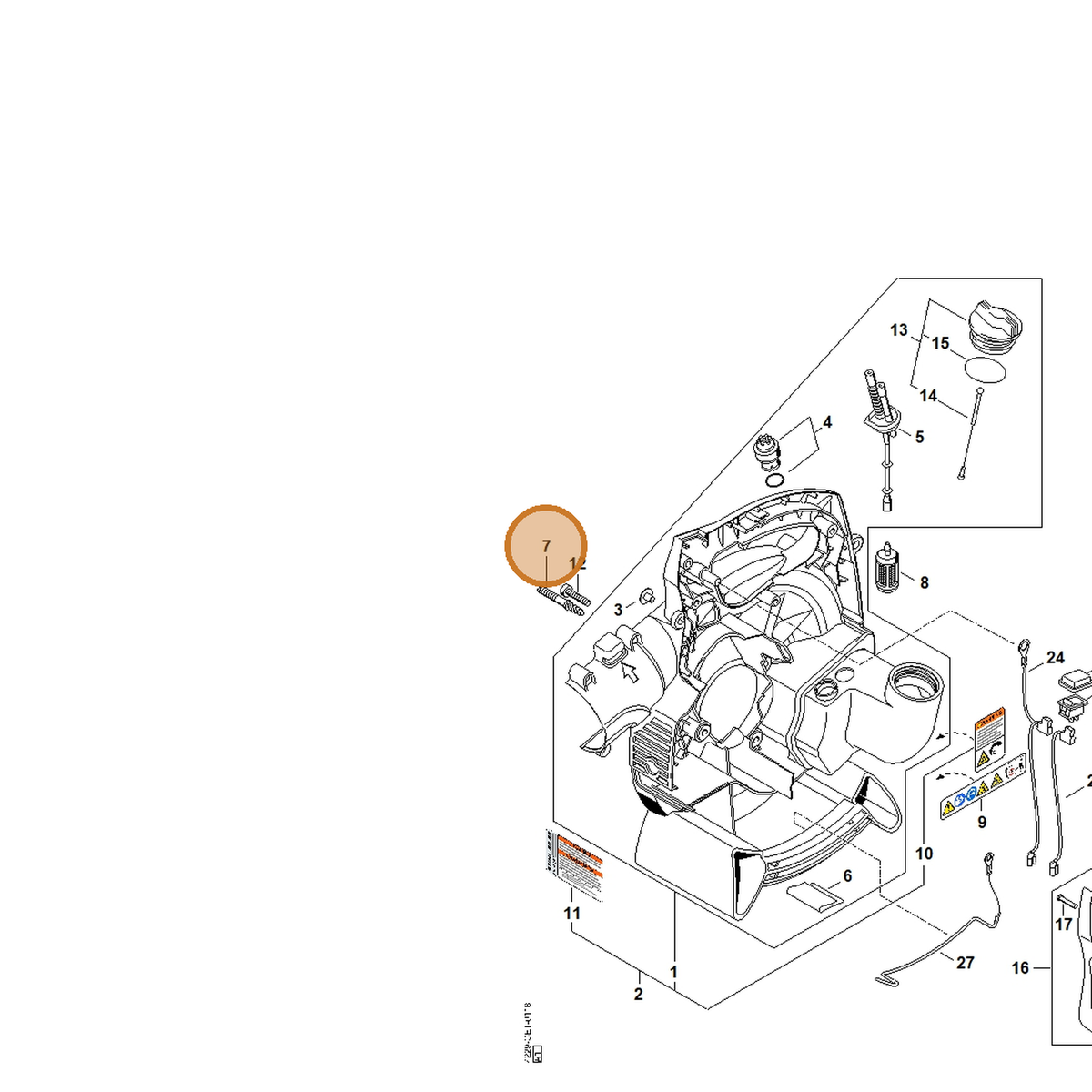 STIHL part 4229-716-6800 — IPL diagram snippet (6x zoom, amber highlight)