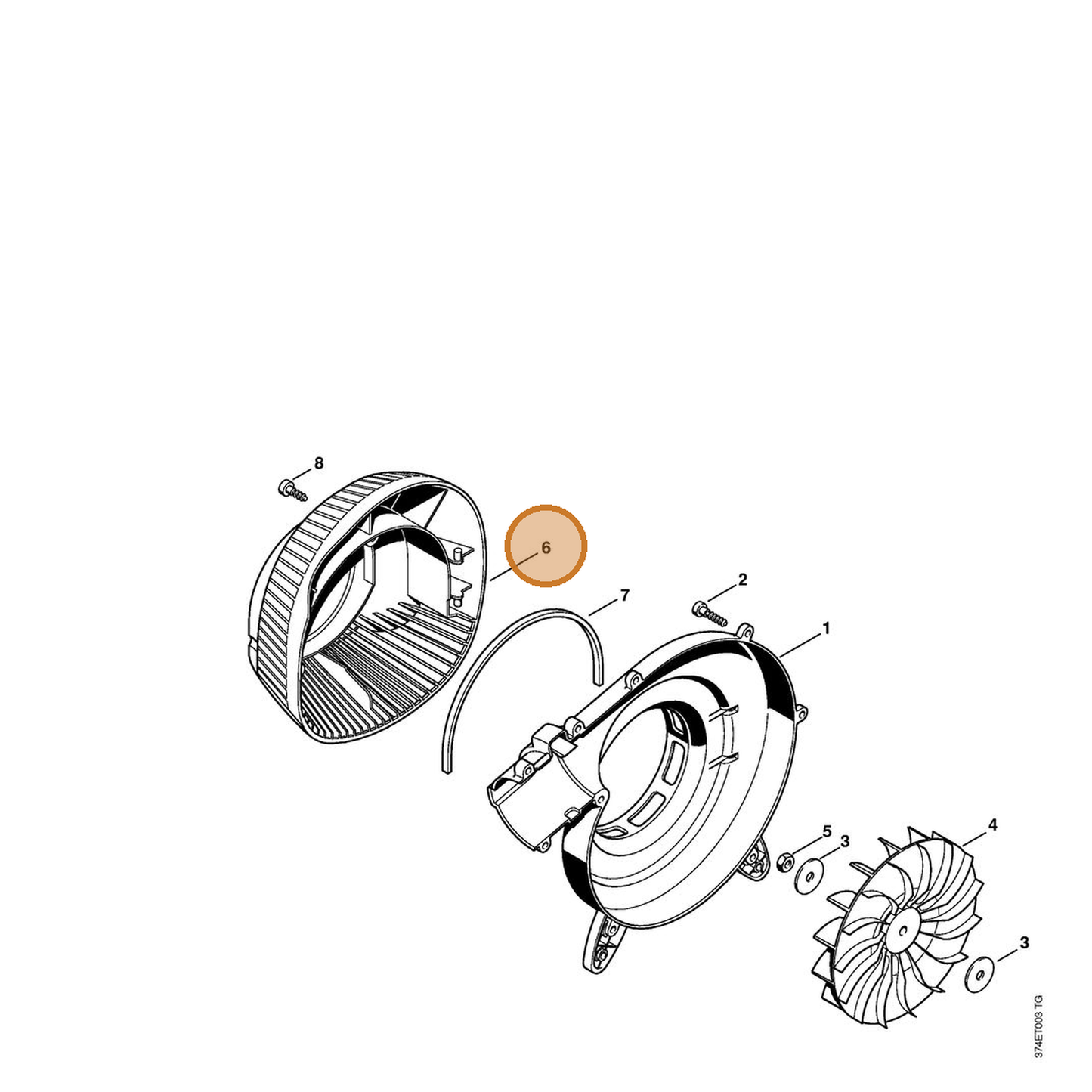 STIHL part 4229-760-8100 — IPL diagram snippet (6x zoom, amber highlight)