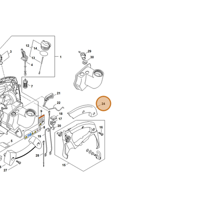 STIHL part 4229-791-0802 — IPL diagram snippet (6x zoom, amber highlight)