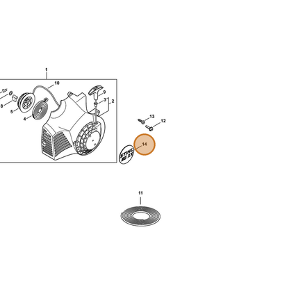 STIHL part 4229-967-1500 — IPL diagram snippet (6x zoom, amber highlight)