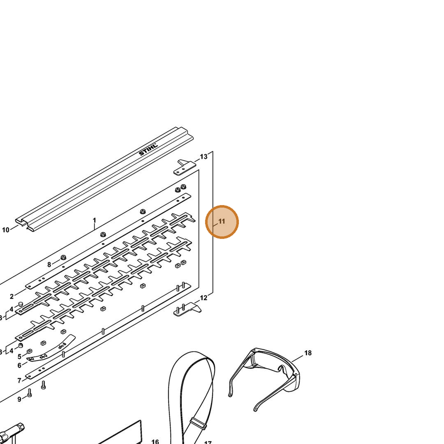 STIHL part 4230-007-1005 — IPL diagram snippet (6x zoom, amber highlight)