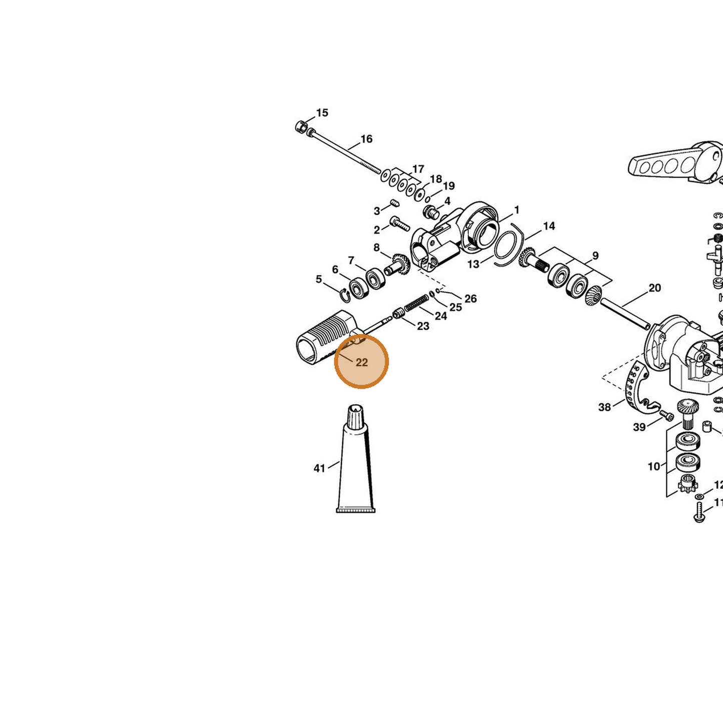 STIHL part 4230-640-4513 — IPL diagram snippet (6x zoom, amber highlight)