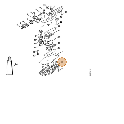 STIHL part 4230-640-5803 — IPL diagram snippet (6x zoom, amber highlight)