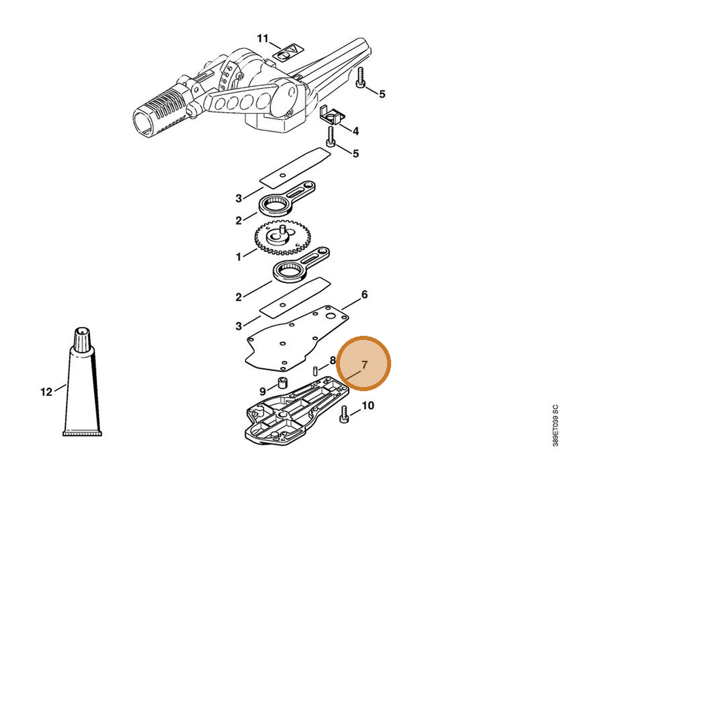 STIHL part 4230-640-5804 — IPL diagram snippet (6x zoom, amber highlight)