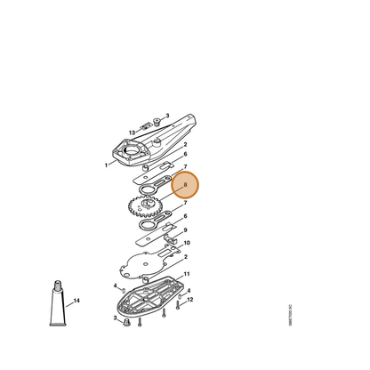 STIHL part 4230-640-7501 — IPL diagram snippet (6x zoom, amber highlight)
