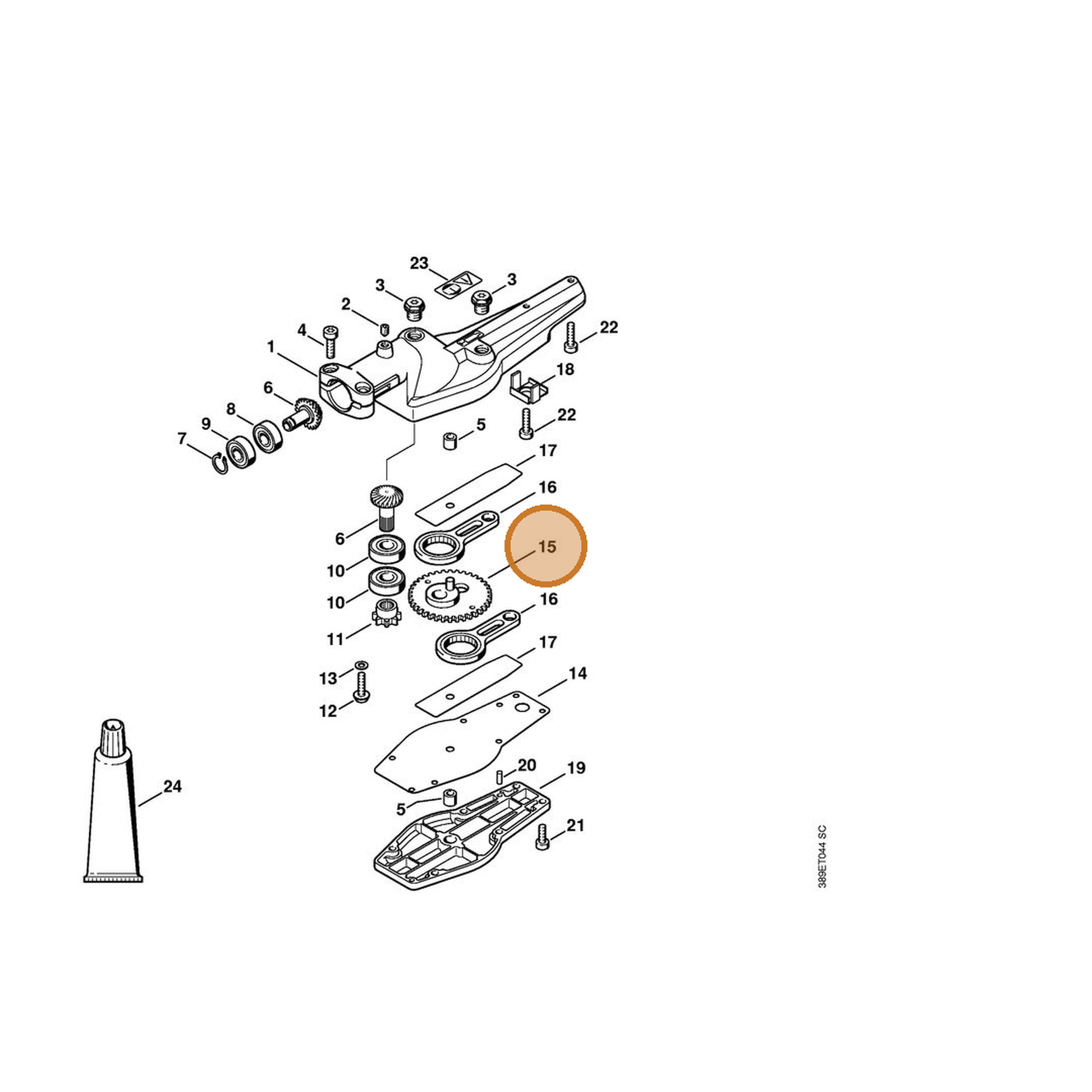 STIHL part 4230-640-7503 — IPL diagram snippet (6x zoom, amber highlight)