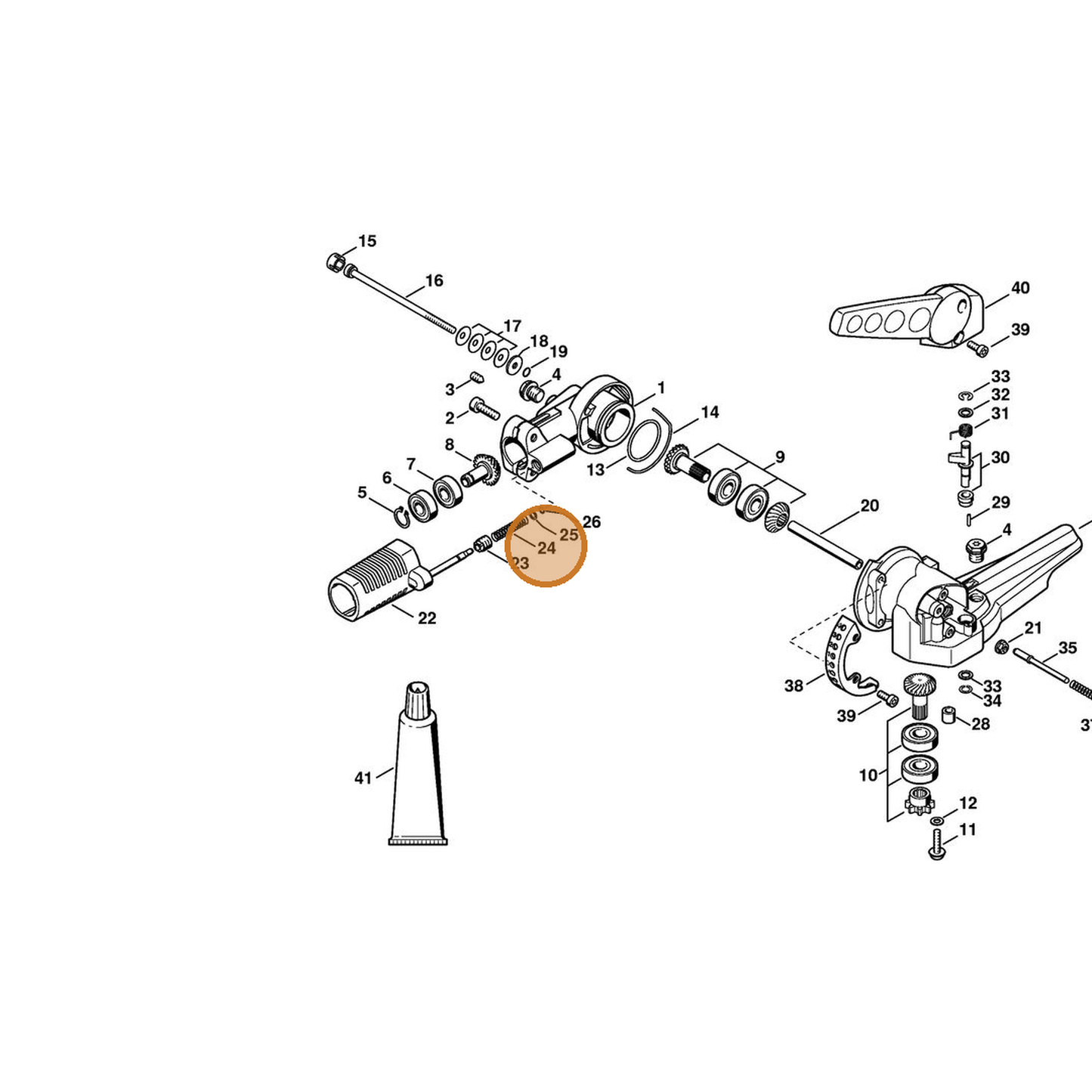 STIHL part 4230-641-3110 — IPL diagram snippet (6x zoom, amber highlight)