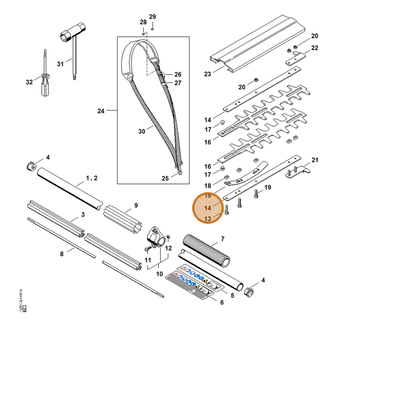 STIHL part 4230-641-4615 — IPL diagram snippet (6x zoom, amber highlight)