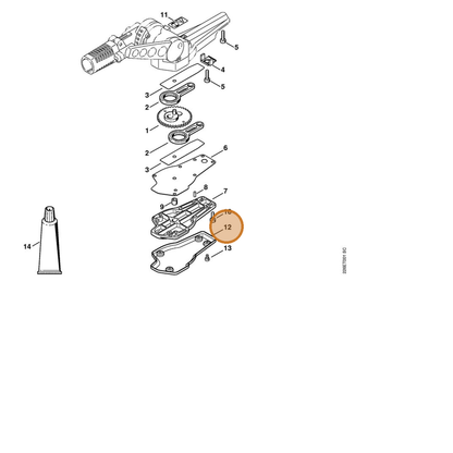 STIHL part 4230-641-6601 — IPL diagram snippet (6x zoom, amber highlight)