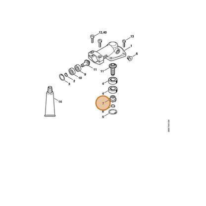 STIHL part 4230-642-0405 — IPL diagram snippet (6x zoom, amber highlight)