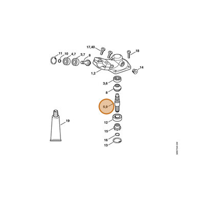 STIHL part 4230-642-0606 — IPL diagram snippet (6x zoom, amber highlight)