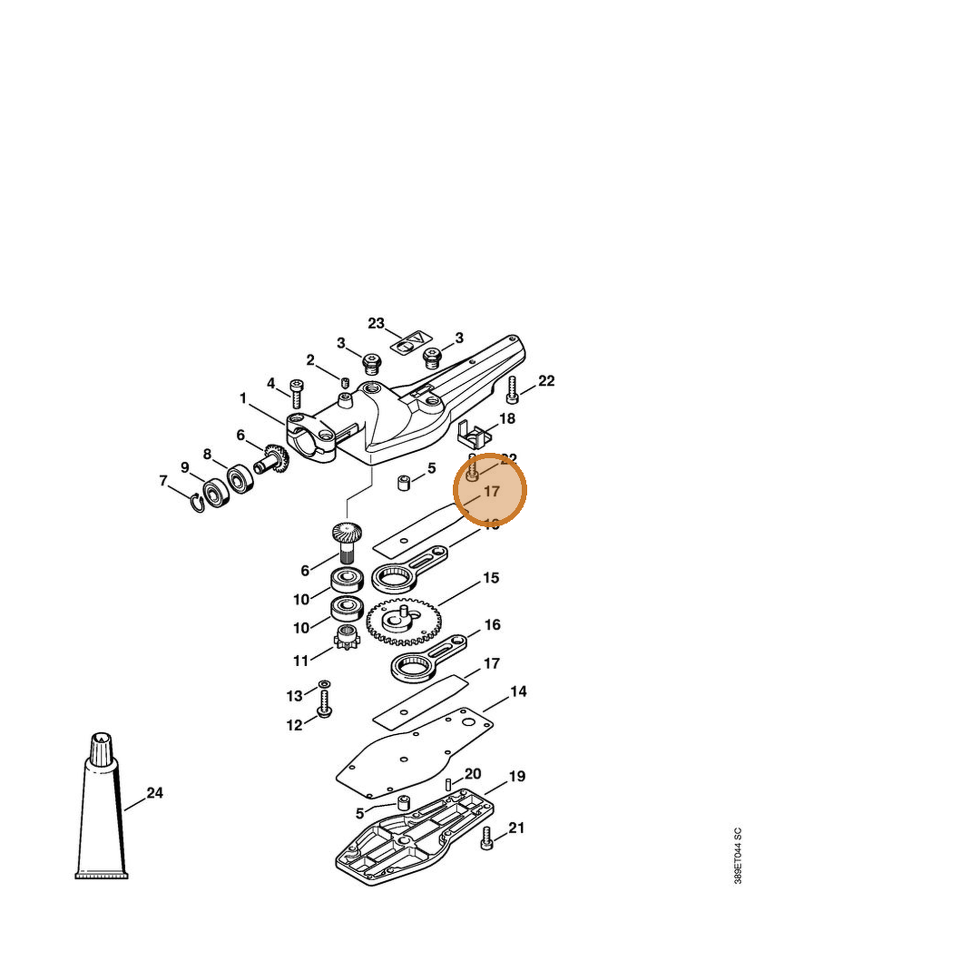 STIHL part 4230-642-4801 — IPL diagram snippet (6x zoom, amber highlight)