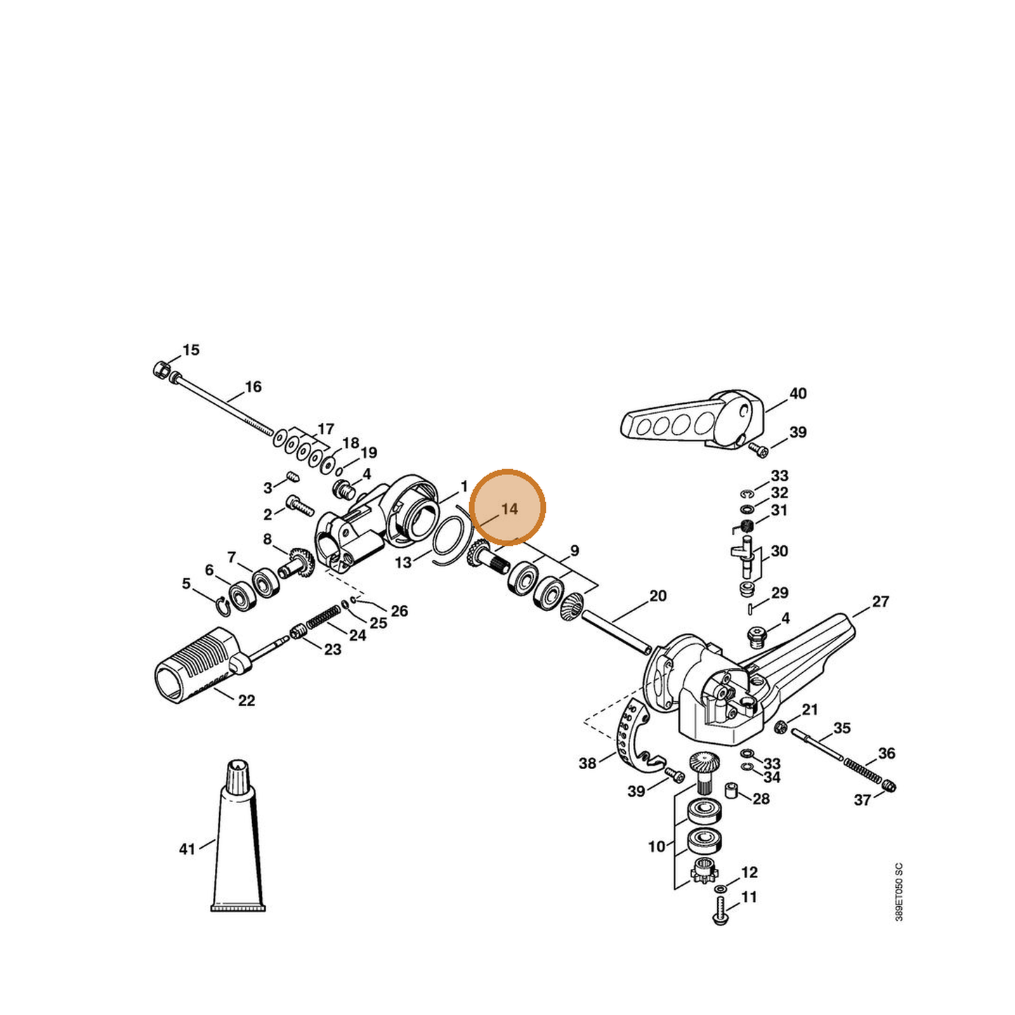STIHL part 4230-642-8200 — IPL diagram snippet (6x zoom, amber highlight)