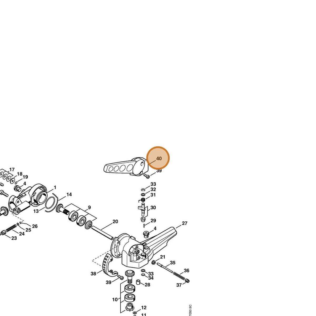 STIHL part 4230-643-3502 — IPL diagram snippet (6x zoom, amber highlight)