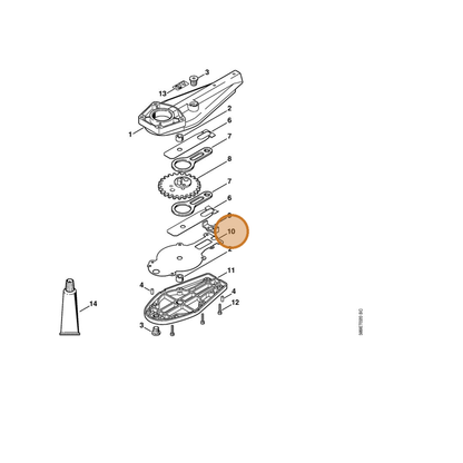 STIHL part 4230-649-0300 — IPL diagram snippet (6x zoom, amber highlight)