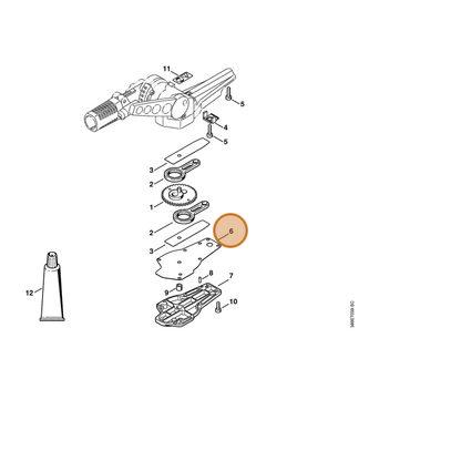 STIHL part 4230-649-0303 — IPL diagram snippet (6x zoom, amber highlight)