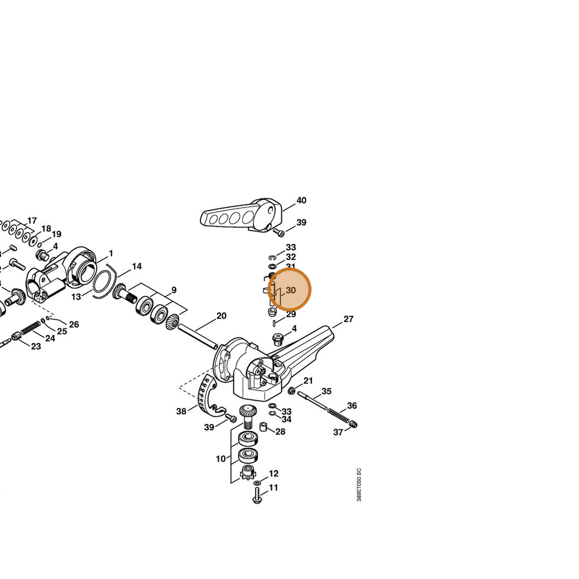 STIHL part 4230-700-6700 — IPL diagram snippet (6x zoom, amber highlight)