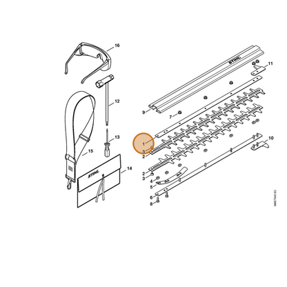 STIHL part 4230-704-3500 — IPL diagram snippet (6x zoom, amber highlight)