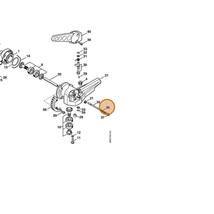 STIHL part 4230-708-3300 — IPL diagram snippet (6x zoom, amber highlight)