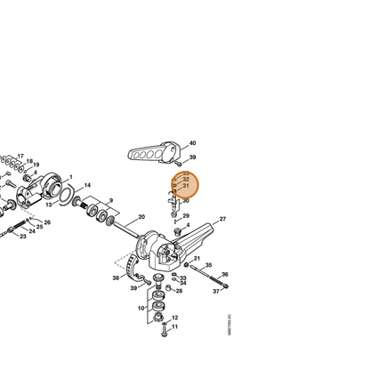STIHL part 4230-708-4500 — IPL diagram snippet (6x zoom, amber highlight)