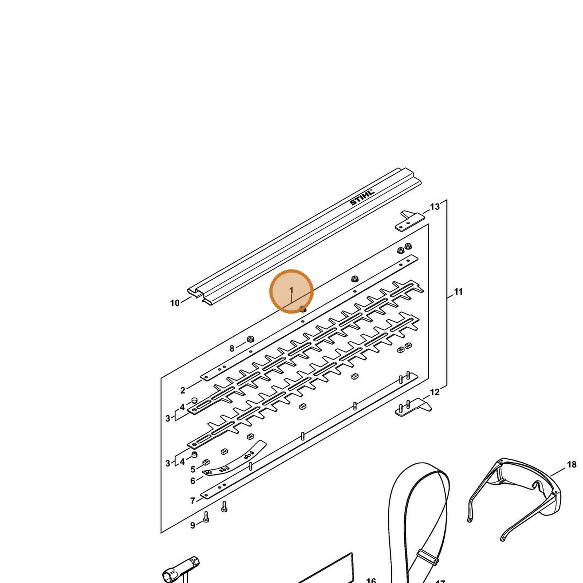 STIHL part 4230-710-5900 — IPL diagram snippet (6x zoom, amber highlight)